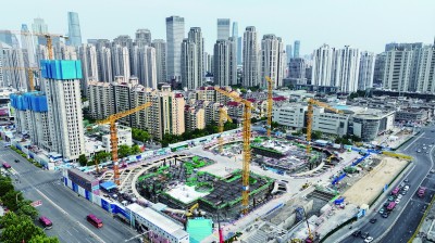 　　图为天津南门外大街商圈北部片区城市更新项目建设现场。新华社发