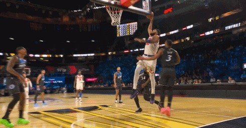 摧枯拉朽！唐斯底线突破 起飞滑翔单臂暴力灌筐