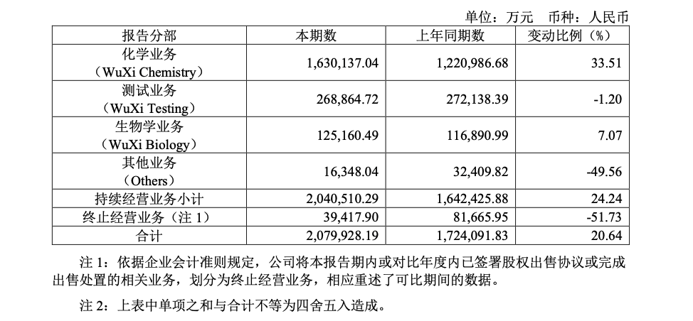 截图来源：药明康德2025年半年报