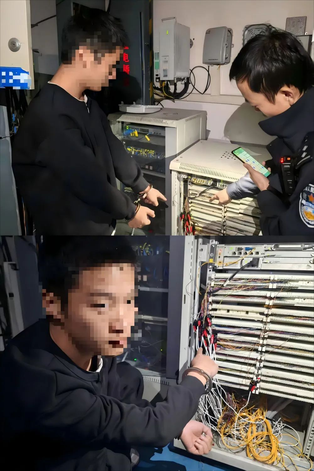 嫌疑人白某在指认现场。（受访者供图）