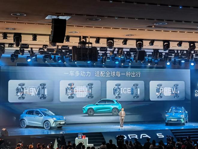 ▲长城欧拉5将覆盖多种动力形式