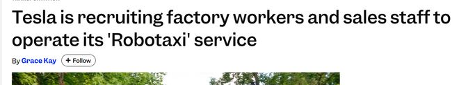 为解Robotaxi“用车荒”，特斯拉让工厂工人坐上驾驶座
