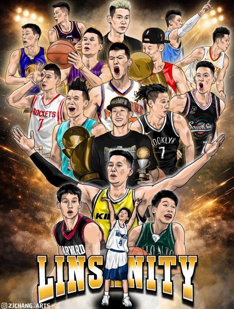 纵贯其职业生涯！林书豪晒网友为其绘制的多幅精美插画！