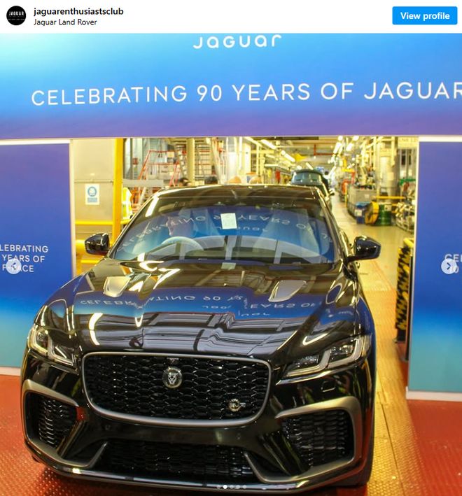 捷豹燃油车谢幕：最后一辆F-Pace已下线