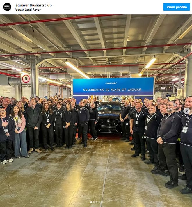 捷豹燃油车谢幕：最后一辆F-Pace已下线