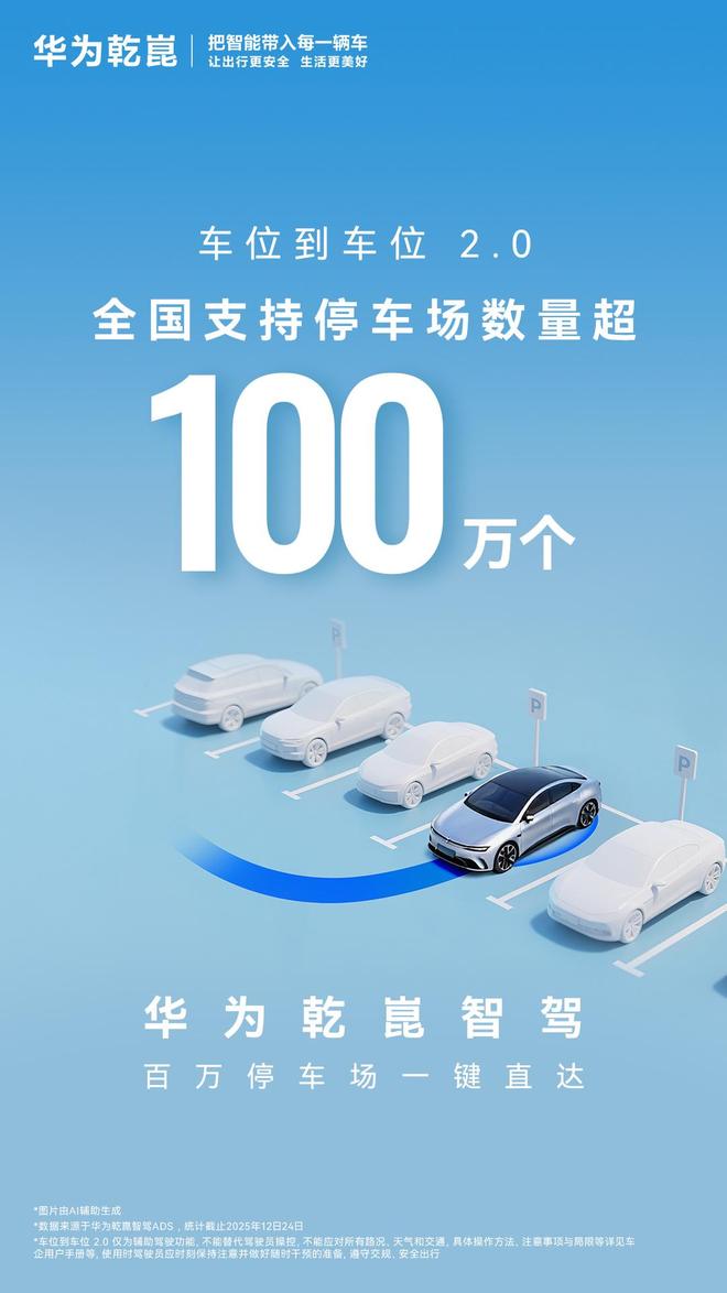 华为乾崑智驾「车位到车位2.0」迎两大全新里程碑