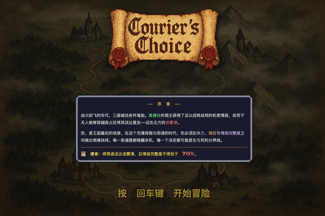 我根据儿时回忆,生成的一款文字冒险游戏|图源:Gambo