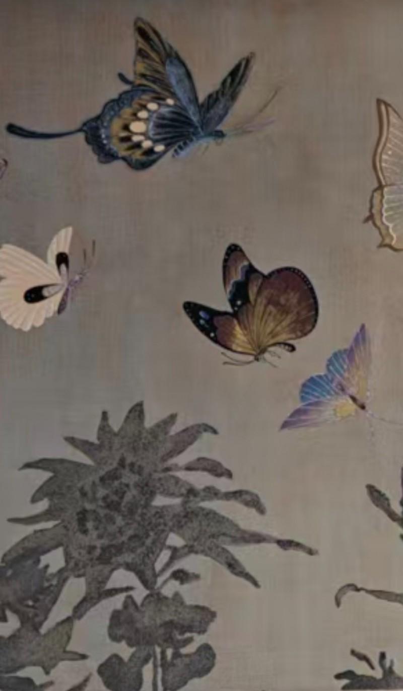 蝴蝶局部 漆画