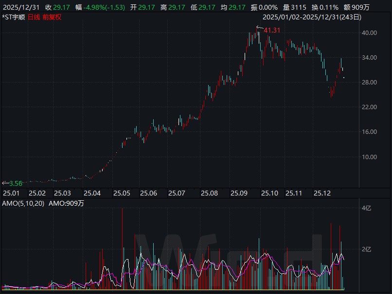 *ST宇顺全年走势