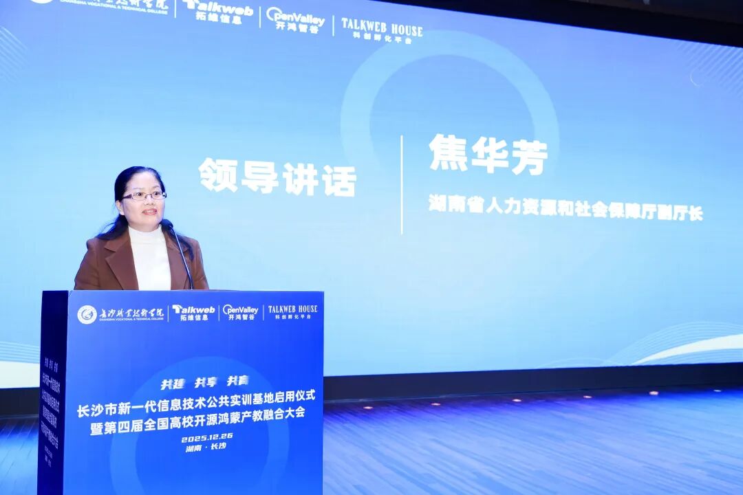 　　图/湖南省人力资源和社会保障厅副厅长焦华芳现场讲话