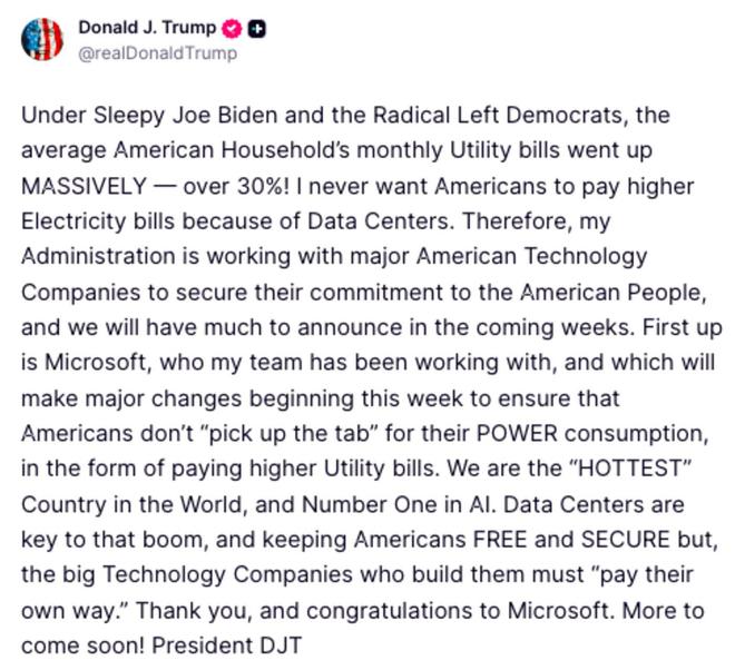 截图来自Truth Social