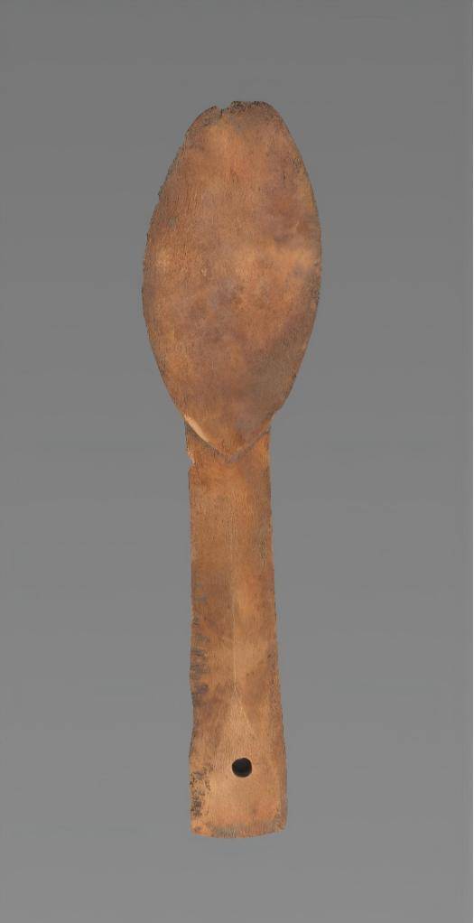 這是考古工作者在新旺製骨作坊遺址發現的骨匕。新華社發