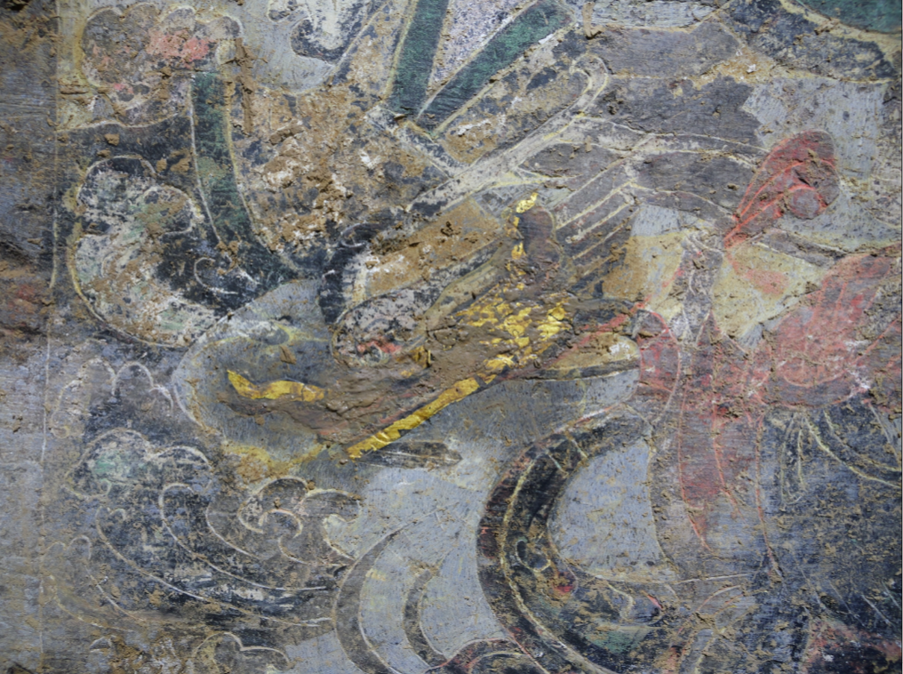 石堂东壁局部贴金