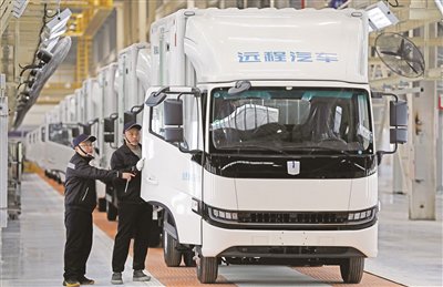 　　吉利远程汽车。 林云龙 摄