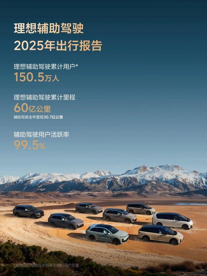 理想辅助驾驶2025年出行报告发布，累计行驶超60亿公里