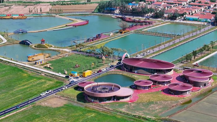 △濟陽區黃河稻香灣片區葛店村稻荷人家非遺街區全景