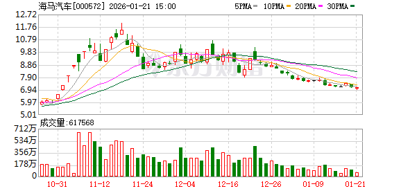 海马汽车：截至2026年1月20日股东人数为207367户