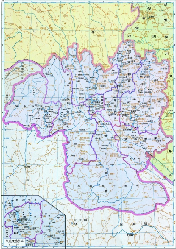 唐 南诏地图 图源：《中国历史地图集》