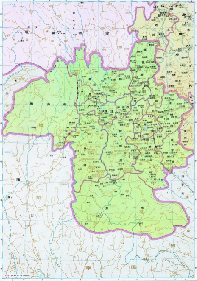 南宋 大理国地图 图源：《中国历史地图集》