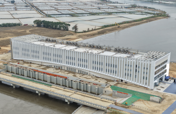 中山市西河泵站工程航拍图