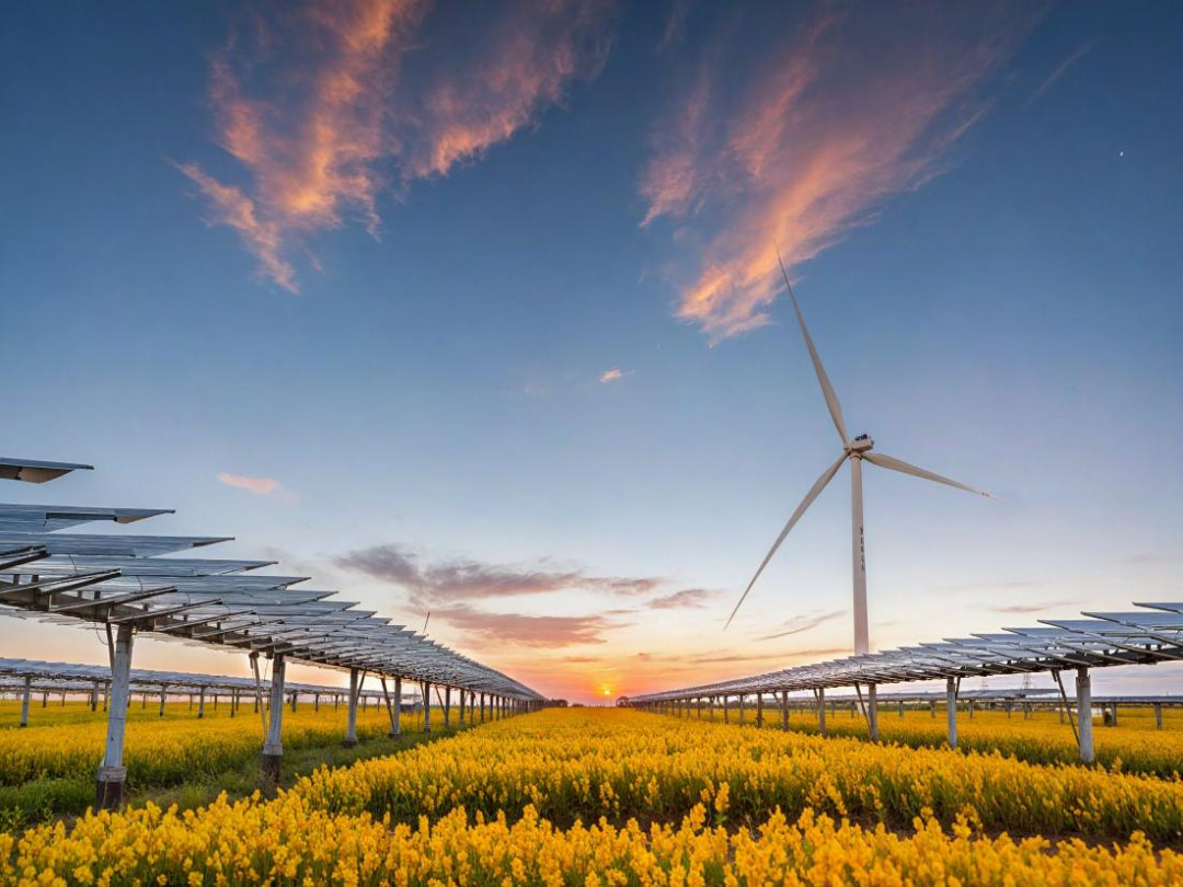 ▲图为电投绿能金色花田里的“风光”共舞。