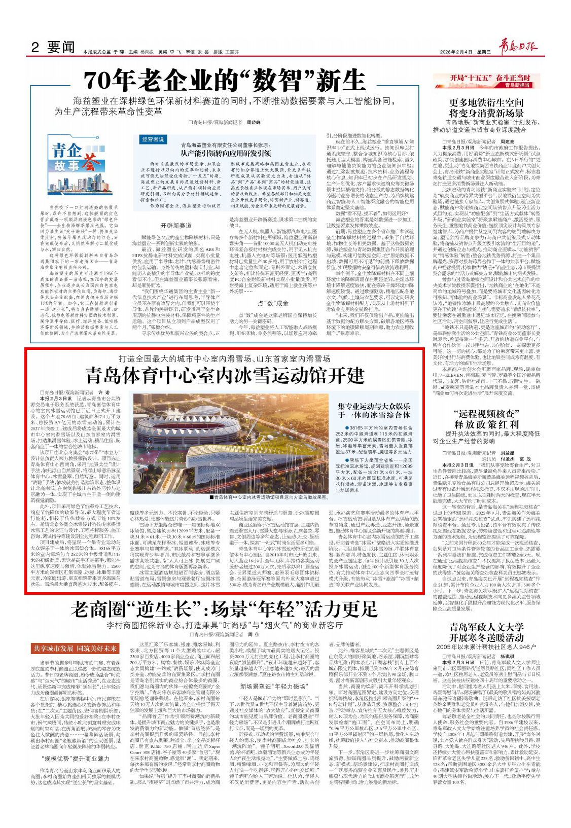青岛日报2026年2月4日2版
