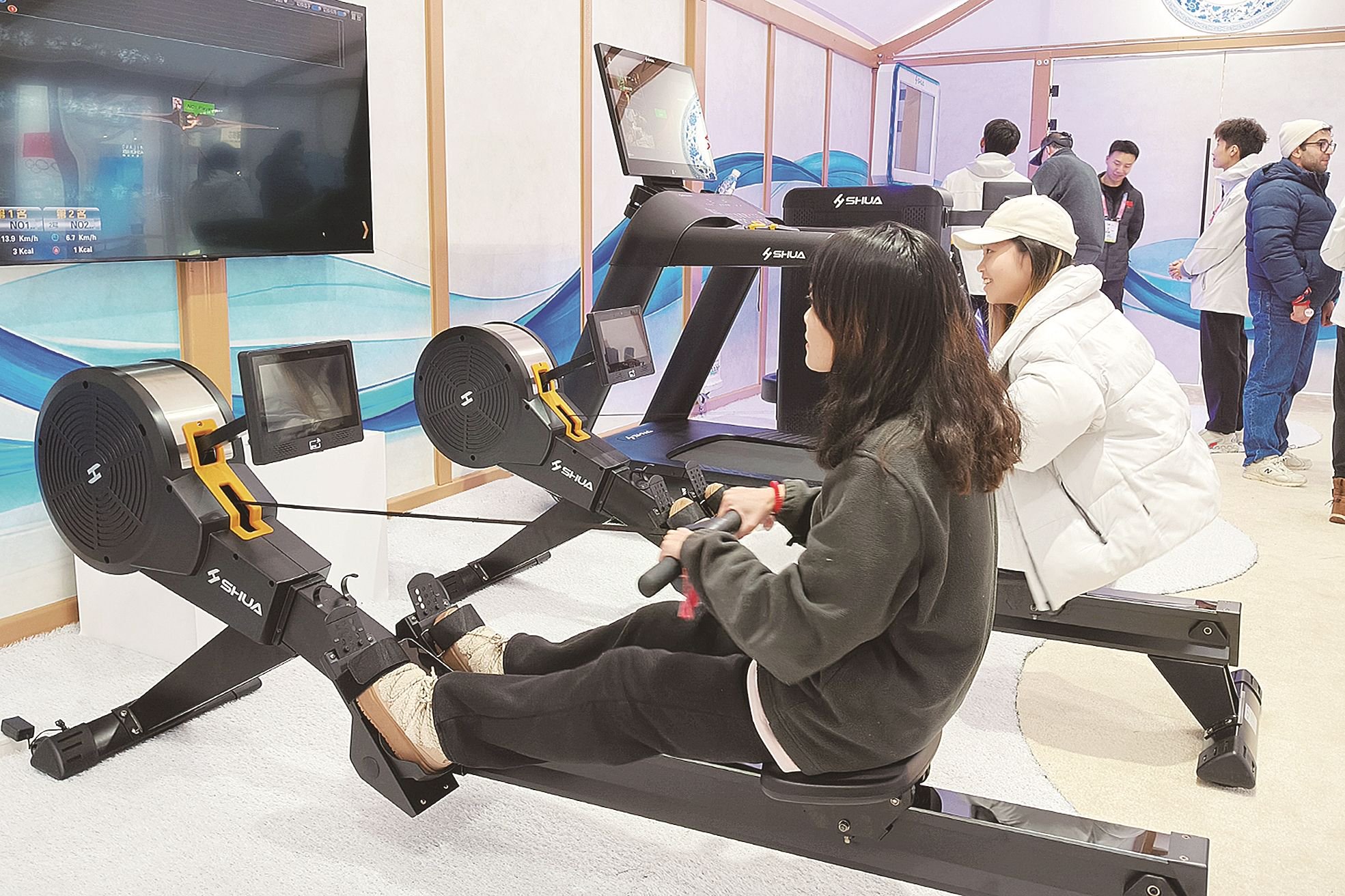 在“中国之家”，舒华体育将其科学运动理念与智能健身方案呈现给各国运动员与来宾。（受访者供图）