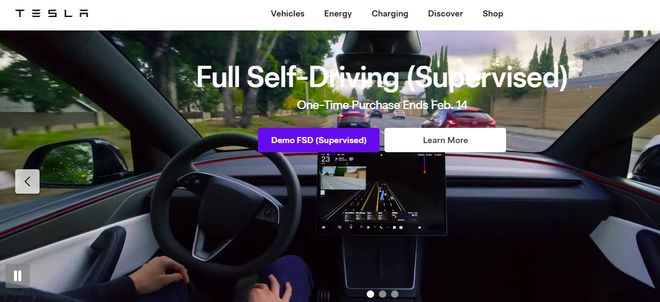 特斯拉即日起停售FSD买断版，全面转向订阅制，租金99美元每月