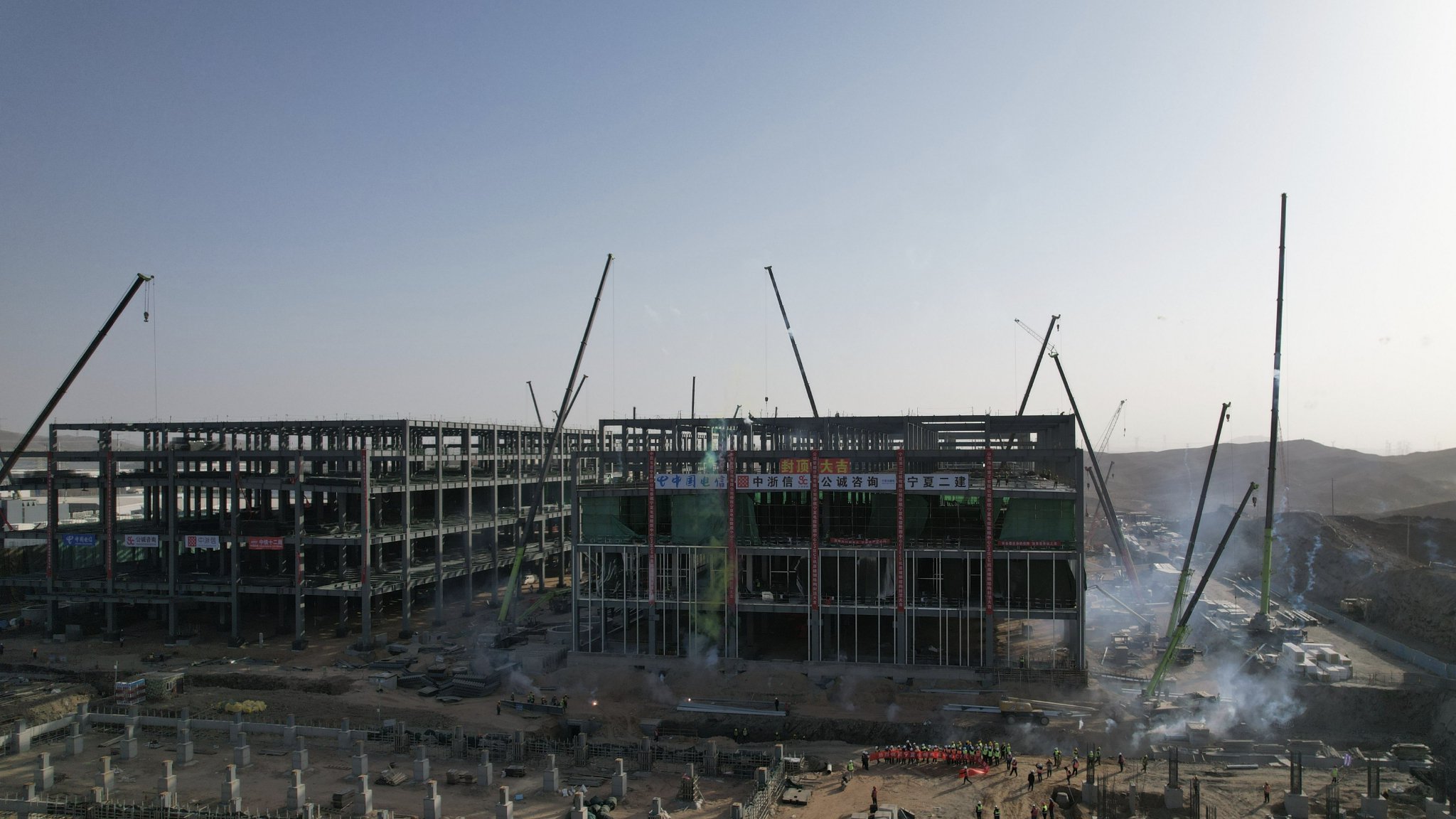 寧夏中堅數據中心春節施工衝刺開門紅。