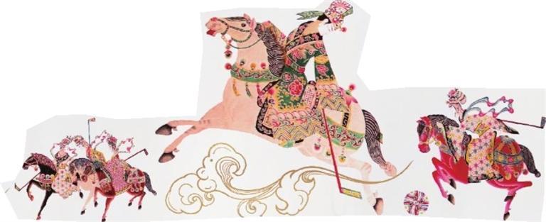 汪天喜制作的皮影《唐·马球图》（资料照片）。 受访者供图