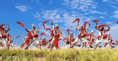 横山老腰鼓表演精彩瞬间（资料照片）。 通讯员 常旭峰摄