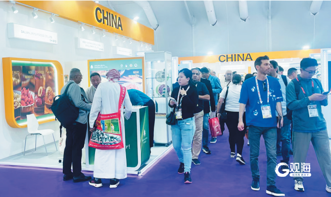 阿联酋迪拜海湾食品展上的青岛食品企业展位。