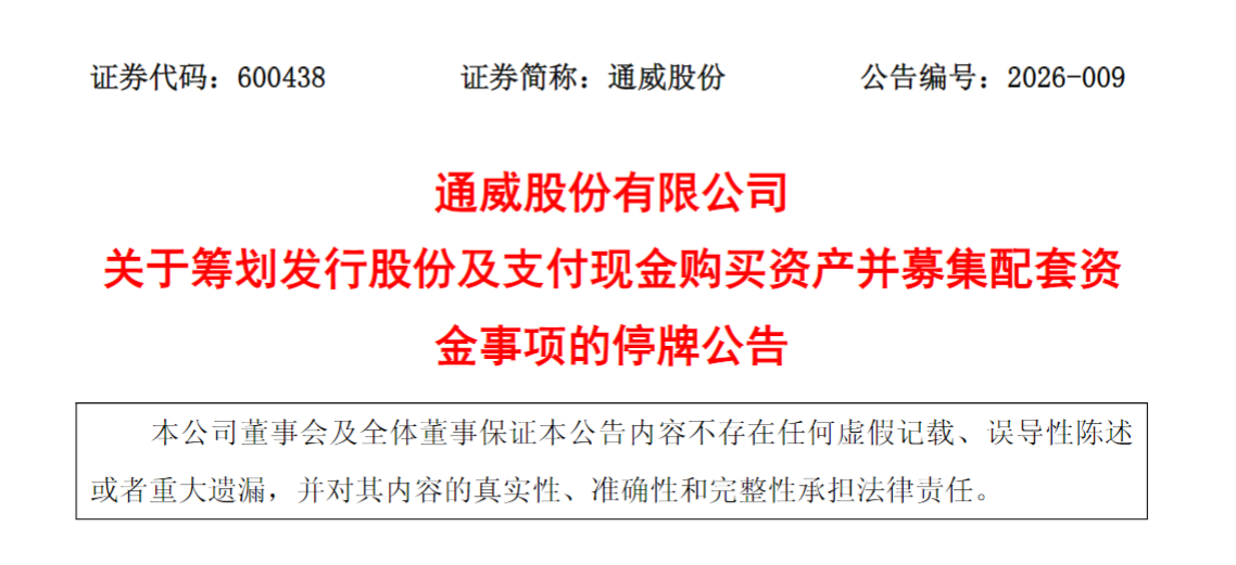 通威股份公告截图