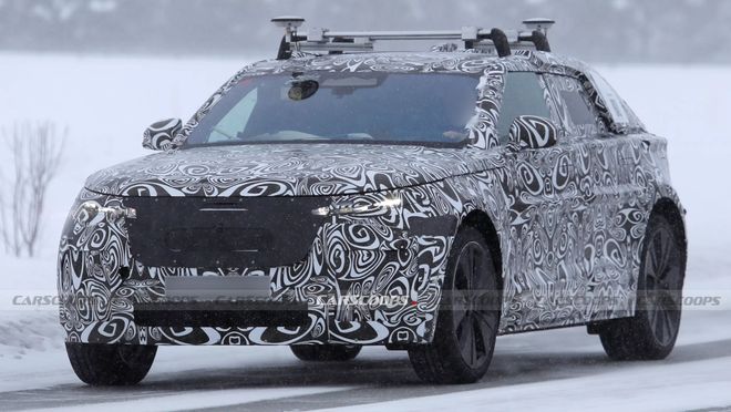 纯电版路虎揽胜星脉SUV路测图曝光：低趴车身、隐藏式门把手