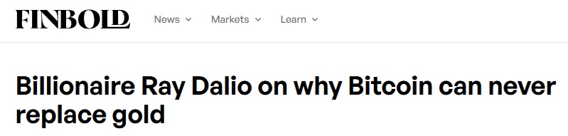 桥水创始人达利欧谈：为什么比特币永远无法取代黄金