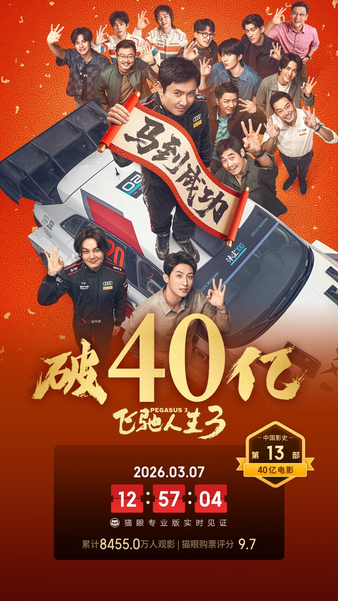《飞驰人生3》票房破40亿元