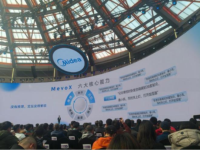 美的集团推出自进化家居智能体MevoX 图片来源：财联社记者/摄