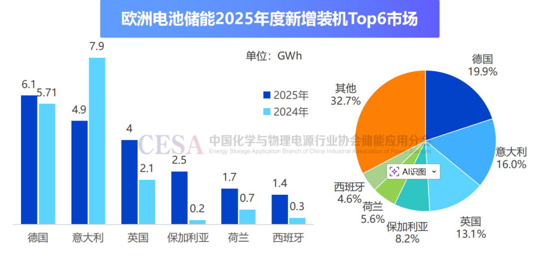 数据来源：SolarPowerEurope、MaStR、CESA储能应用分会、中国储能网