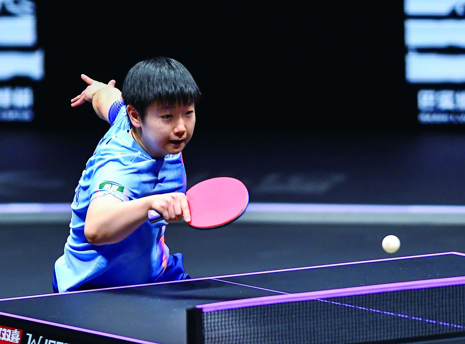 孙颖莎在比赛中