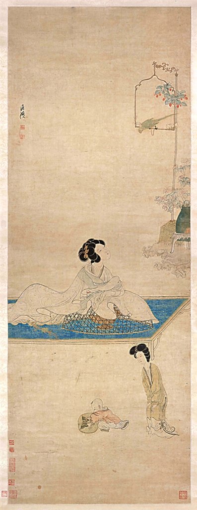 斜倚薰笼图 明 陈洪绶/绘 袁晶供图