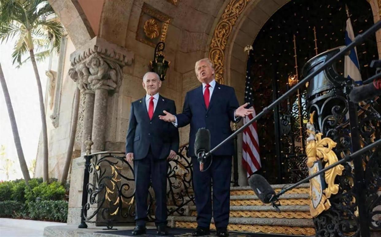 △以色列总理内塔尼亚胡与美国总统特朗普（资料图）