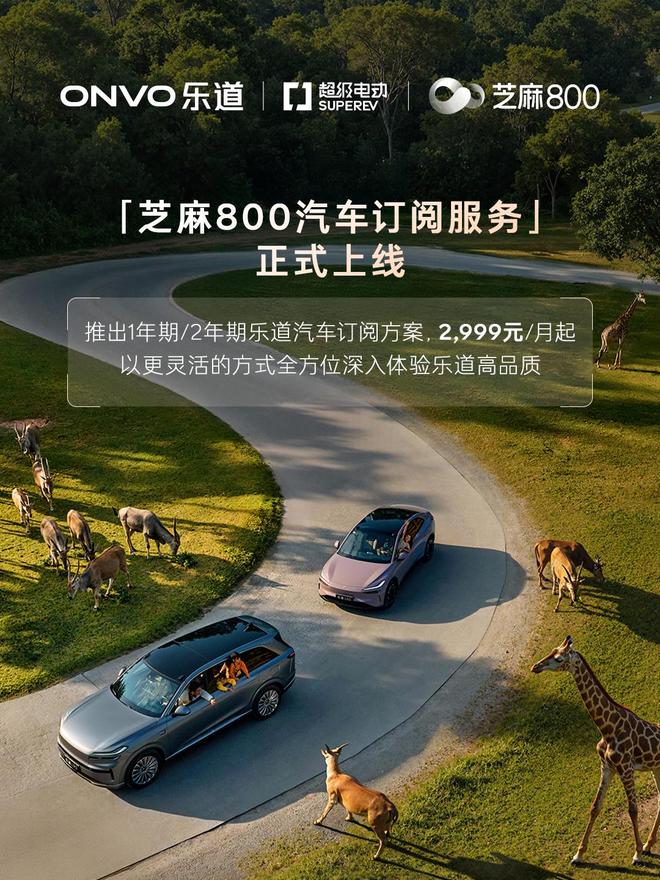 蔚来乐道1/2年期「芝麻800汽车订阅方案」上线，2999元/月起