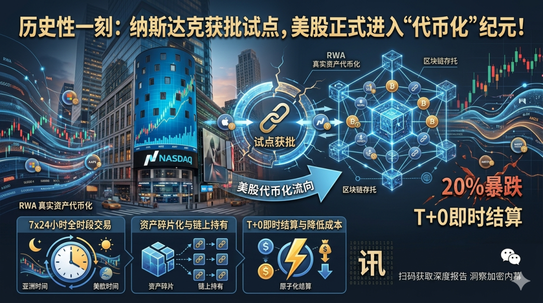 历史性一刻：纳斯达克获批试点，美股正式进入“代币化”纪元！