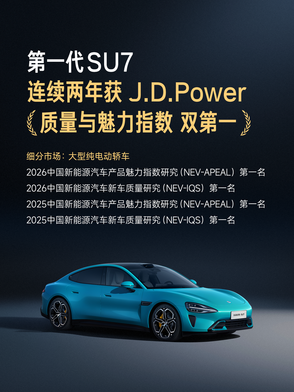 J.D. Power2026两大榜单出炉，小米汽车荣膺细分市场「双车、双榜、双冠」