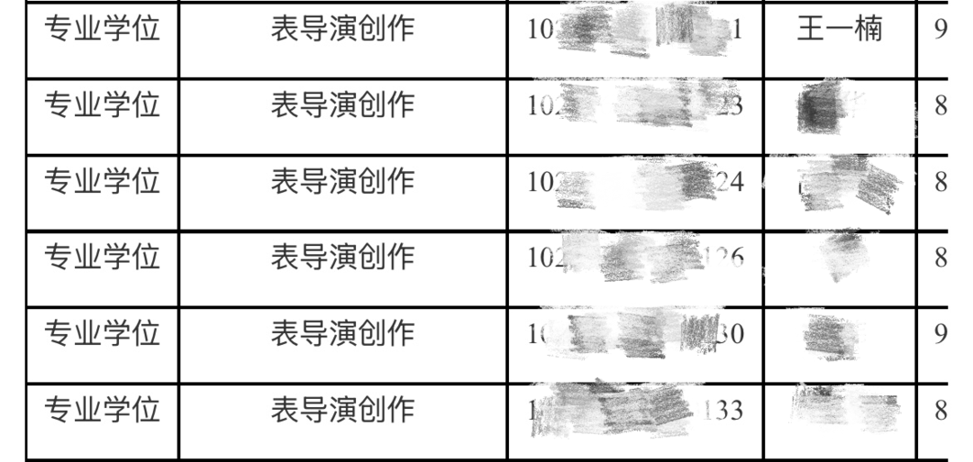考生「王一楠」出現在上海戲劇學院2026年博士研究生（申請-考核製）考生複試名單 圖據上海戲劇學院官網截圖