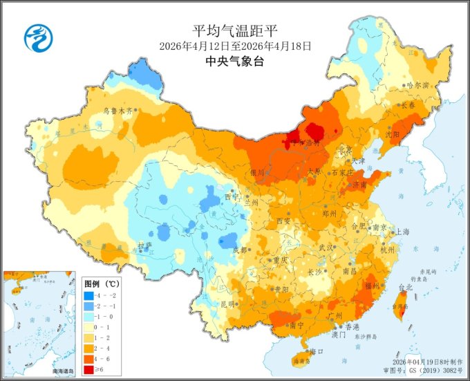 图1 全国平均气温距平