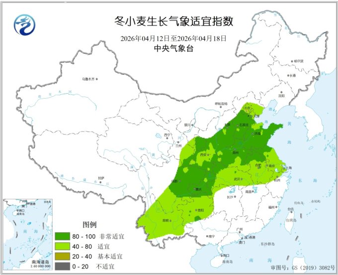 附图3&nbsp; 冬小麦生长气象适宜指数