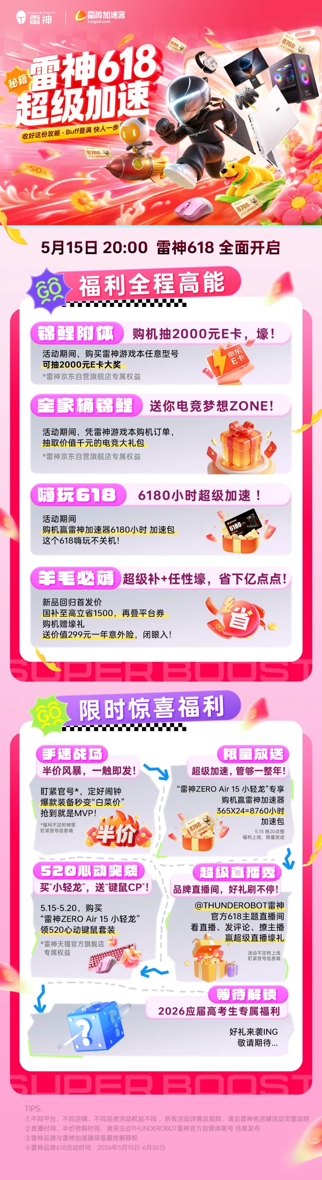 雷神618 明晚八点 全面开启