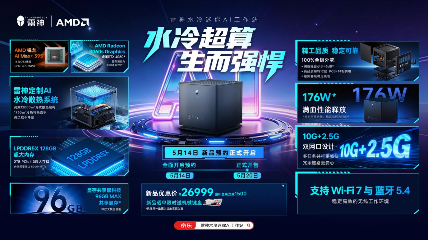 雷神首发水冷迷你AI工作站，破解企业AI私有化部署三大瓶颈