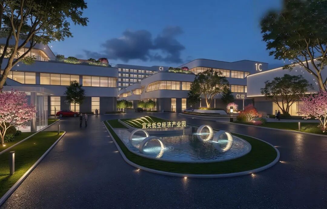 园区广场夜景效果图